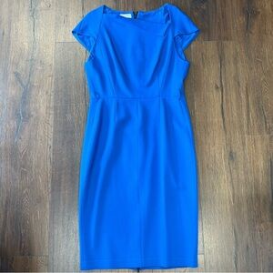Narciso Rodriguez Barney’s New York blue virgin wool‎ shift dress SZ 44/8